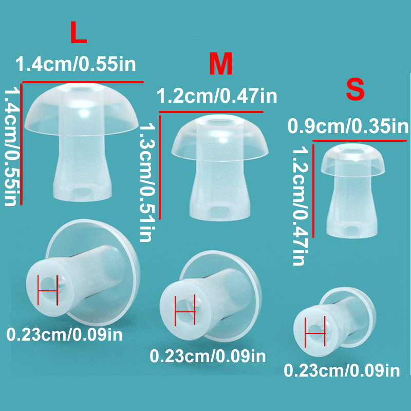 Silicone Ear Tip Replacement - 100 adet kulak kapağı yastık işitme