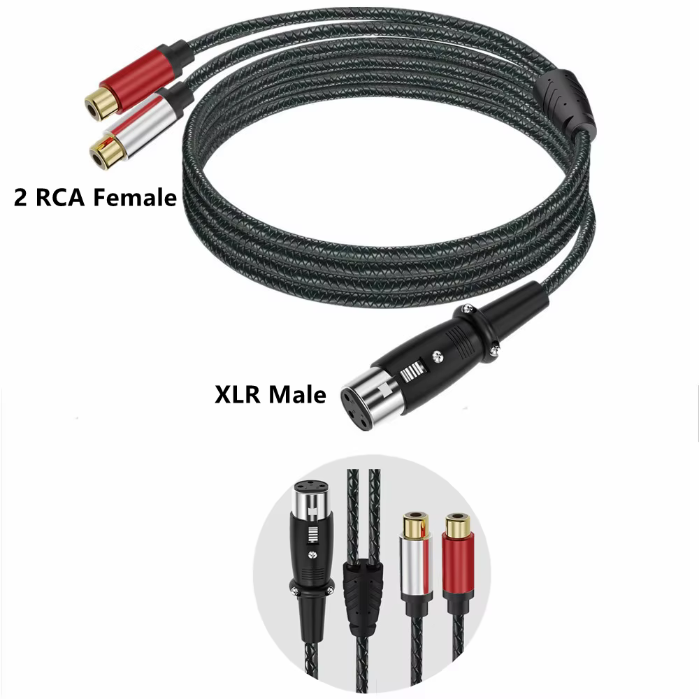 Audio Splitter Y - XLR Erkek - 2 RCA Y