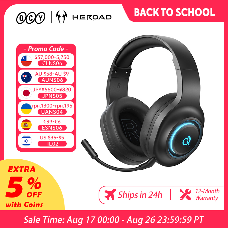 Gaming Headset Rgb - QCY Heroad V200 Oyuncu Kulaklığı, Mikrofonlu,