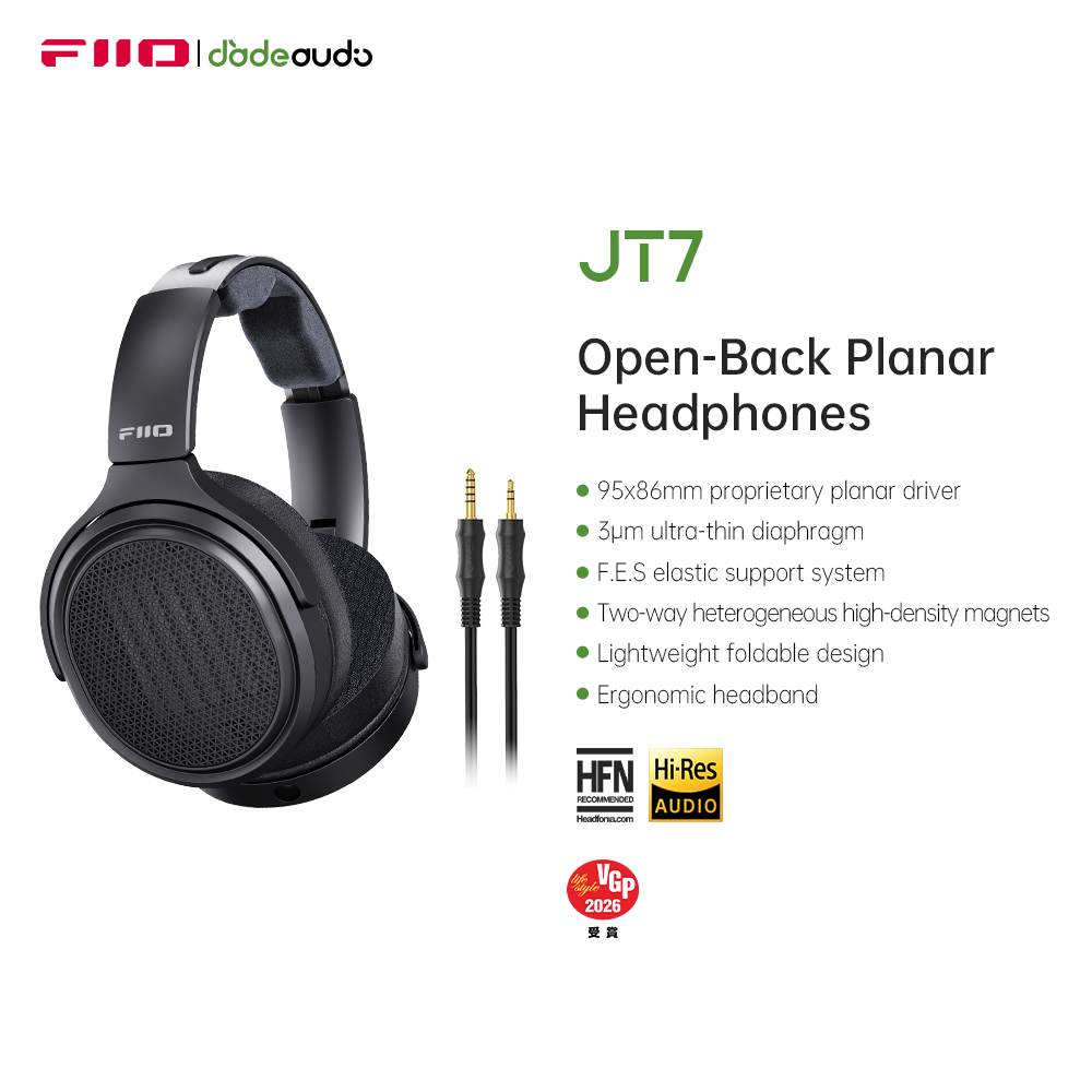Audiophile Headphone Wired - FiiO JT7 Kulak Üstü Planar Manyetik